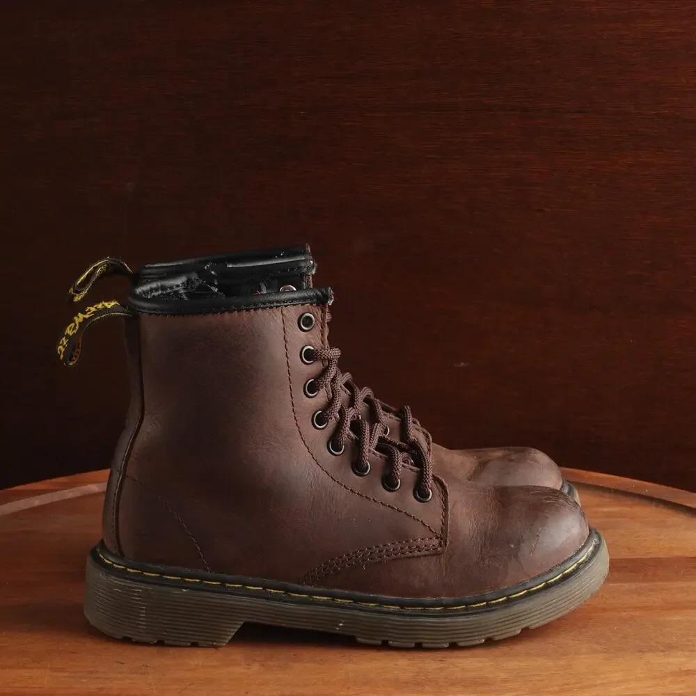Dr. Martens Boots Toddler Size 13 Brown Delaney Leather Combat Ankle Outdoor Zip